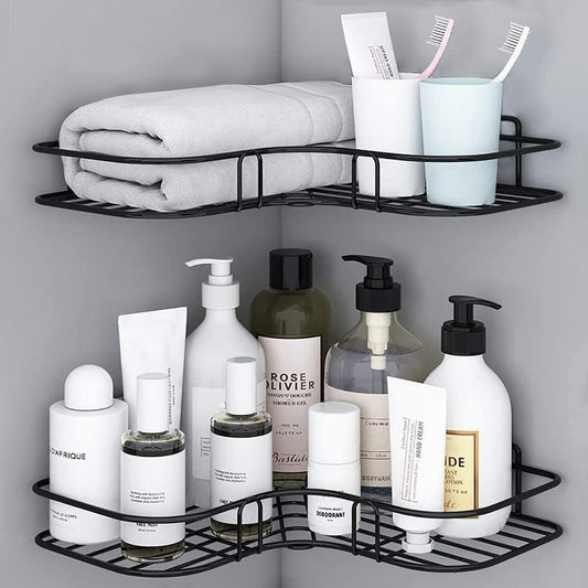 Corner Rack-Stainless Steel Self Adhesive Bathroom Shelf Corner Rack for Kitchen & Bathroom Shelves Bathroom