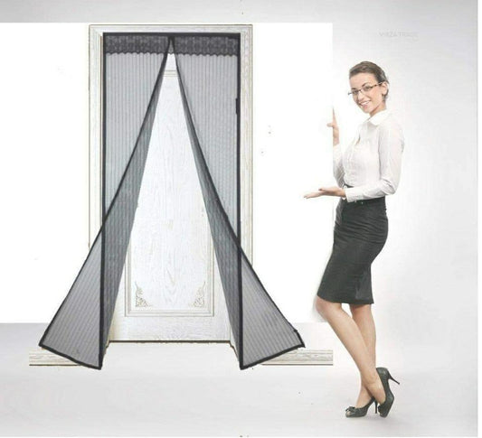 Door Curtain-Mesh Screen Net Home Magnetic Foldable Anti Mosquito Door Curtains
