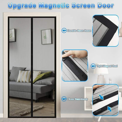 Door Curtain-Mesh Screen Net Home Magnetic Foldable Anti Mosquito Door Curtains